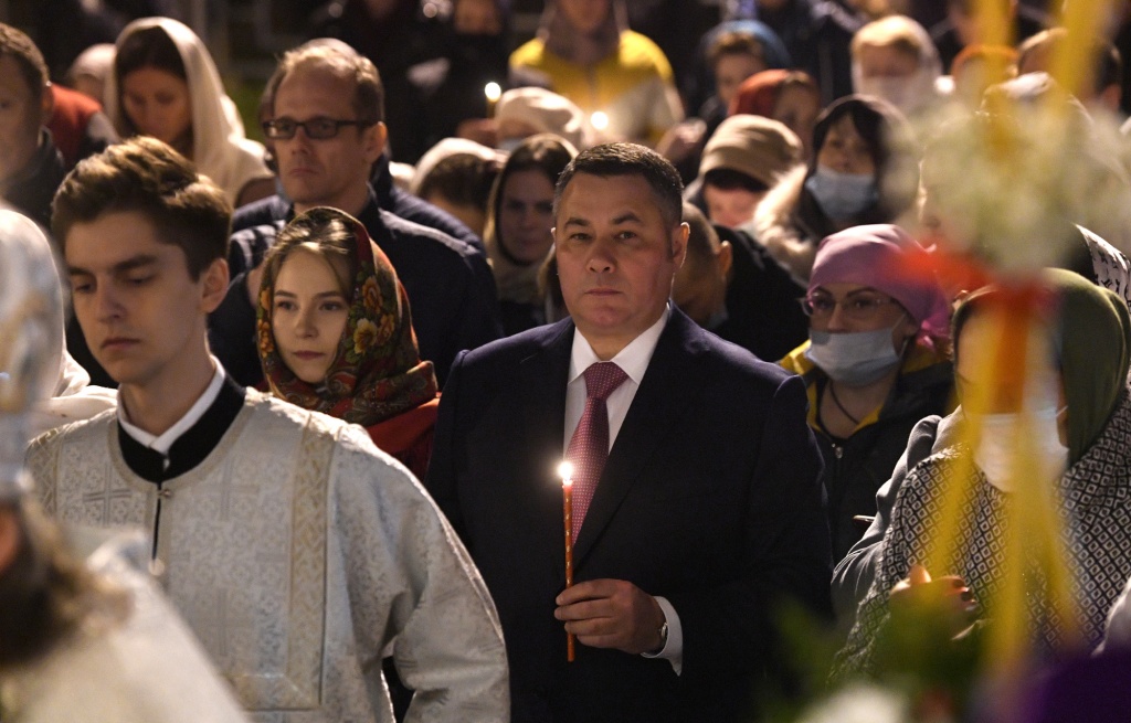 Губернатор Игорь Руденя поздравил тверитян с праздником Светлой Пасхи