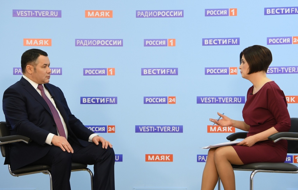Игорь Руденя в прямом эфире телеканала "Россия 24"
