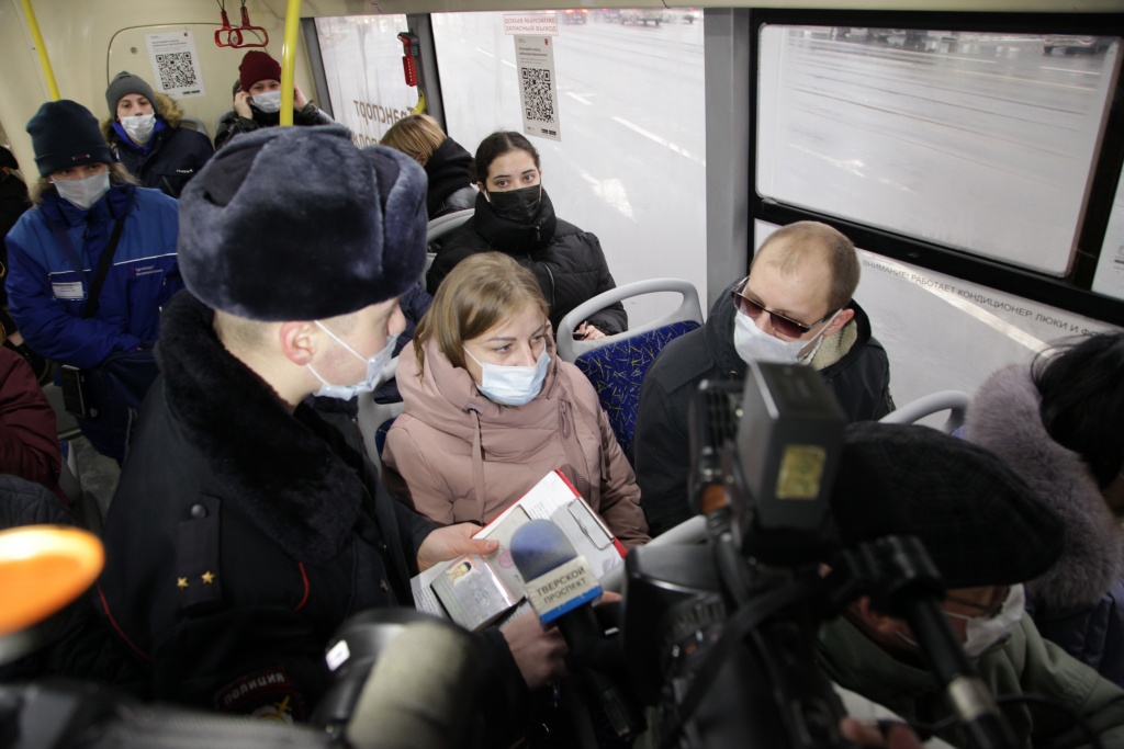 В Тверской области 250 антимасочников оштрафованы в общественном транспорте